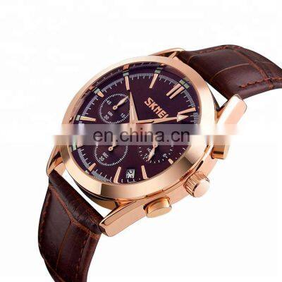 skmei watch review 9127 custom quartz men sport  leather band quartz watches