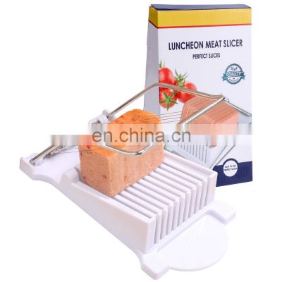 Luncheon Meat Slicer, Boiled Egg Fruit Soft Cheese Slicer Cutter, Stainless Steel Wires, Cuts 10 Slices