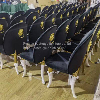 Nordic Velvet Gold Stainless Steel Leg Upholstery Modern Leather Designer Dining Chair Chairs For Dining Table photo-2