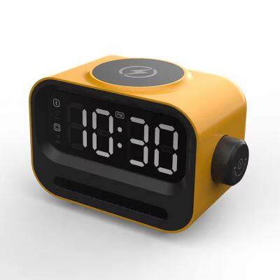 Top Fashion Dual Alarm Clock Radio Led Light Portable Bluetooth Speaker photo-5