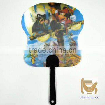 Fansional 3D lenticular hand fan,plastic promotional advertising fan