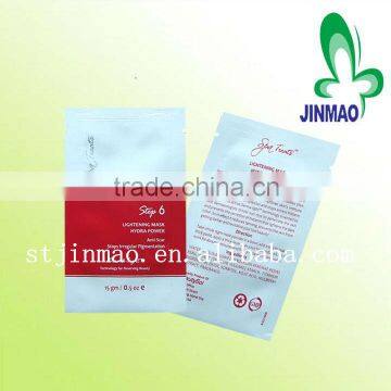 Printing laminated plastic skin care sample packaging