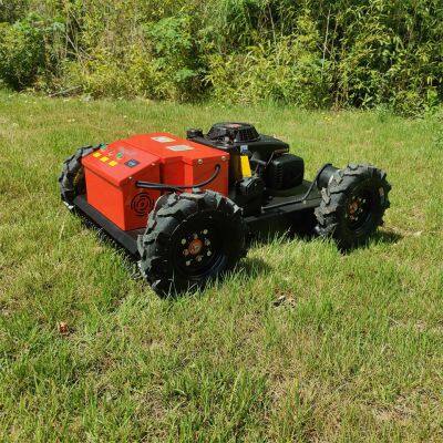 4 Stroke Gasoline Engine Rechargeable Battery Remote Controlled Mower With Wheels