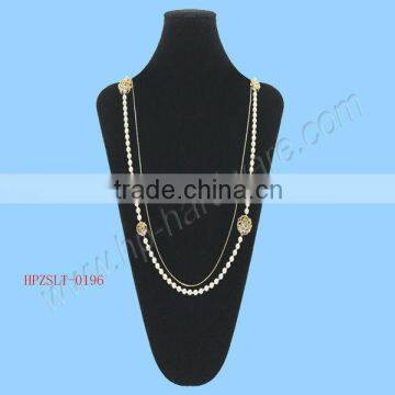 Pearl style fashion metal necklace