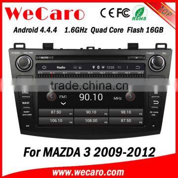 Wecaro Android 4.4.4 navigation system 8" quad core for mazda 3 car gps dvd audio system WIFI 3G tv tuner 2009-2012