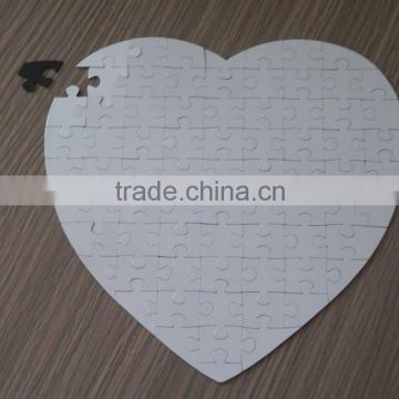 Blank Mdf Puzzle heart shape Custom Made Puzzles ,Diy Paper Puzzle blank sublimation printing, 75pcs