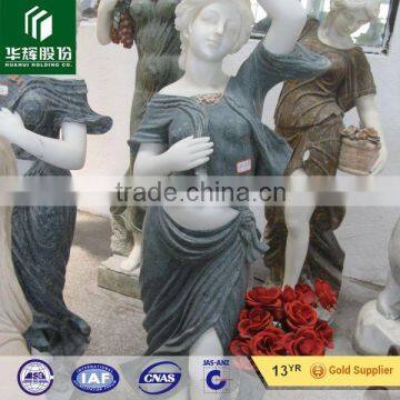 Stone carving natural mixed color marble sculpture female statue