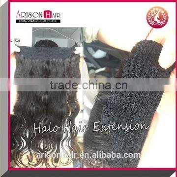 Human Hair Extension Halo Hair Extension 8A Brazilian Unprocessed Virgin Hair Flip in Hair Extension photo-2
