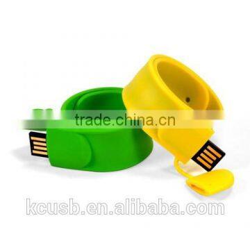 Promotional wristband custom logo slap usb flash drive