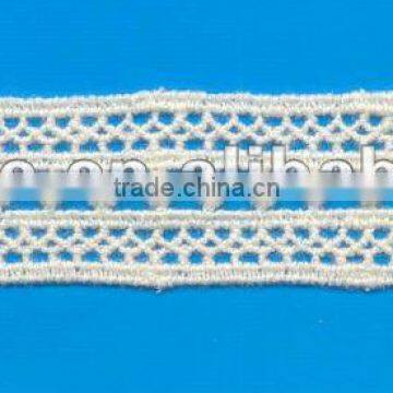 2012 new white scalloped cotton lace trim for flower tie