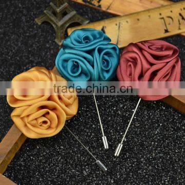 Hot Lapel Flower Handmade Boutonniere Stick Brooch Pin Men's Accessories