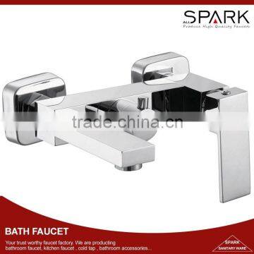 Square Chrome Brass Faucet Square Polish Bathtub Mixer