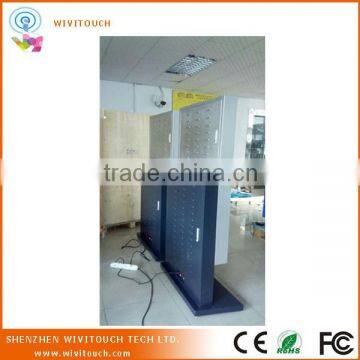 32" LED advertising public cell phone charging kiosk with lockers