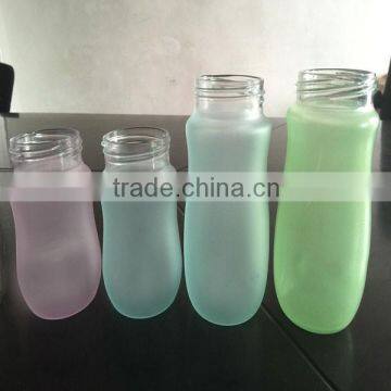 2015 Hot Sale Baby Products Wholesale glass baby bottle silicone coating