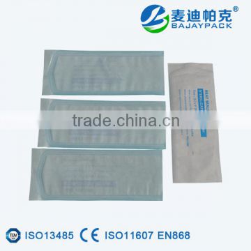 Dental Heat Sealing Sterilization Flat Pouch with blue medical CPP/PET compound film