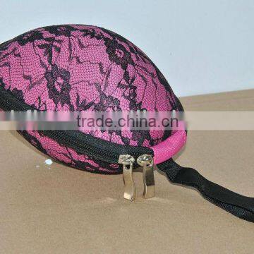 lace covered adorable EVA bra carrying case