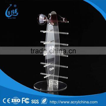 customized clear acrylic sunglasses display stand for 6 layers, 405g crystal perspex glasses holder with 180*180*415mm