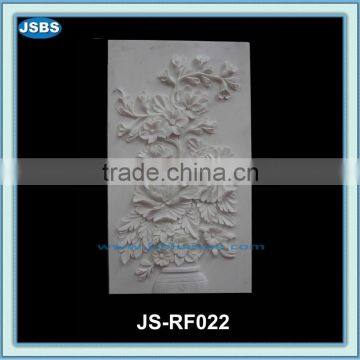 White marble flower relief pattern for wall