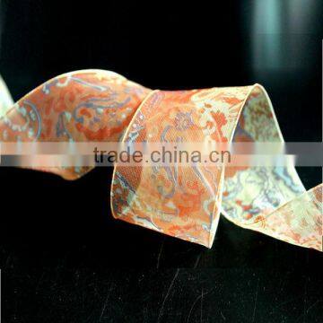 Factory direct organza custom printed ribbon in packaging