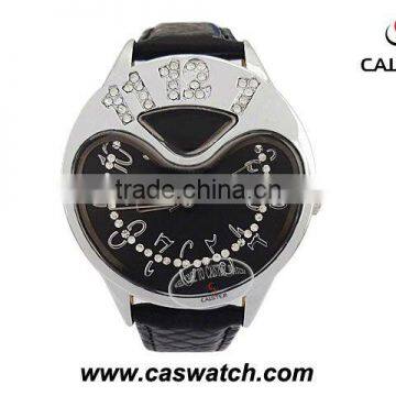 Fashion rhinestone ladies watch with unique watch case design