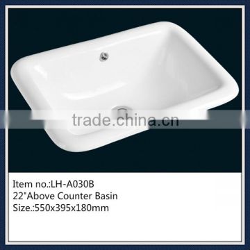 High quality cheap white color bathroom counter basins