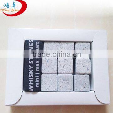 Cheap gray whiskey stone ice cube granite whiskey chilling rock