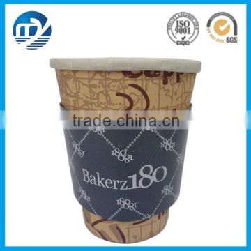 2015 OEM custom food-grade cardboard printed routine disposable paper coffee cup sleeve