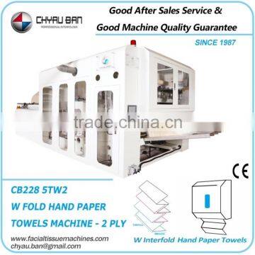 5 Lanes Hygiene W Fold Gluing Embossing Hand Paper Towels Machine Line