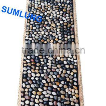 Pebble Foot Massage Mat 40*150mm BLACK White mixed pattern blanket Smooth Colorful Natural Stone