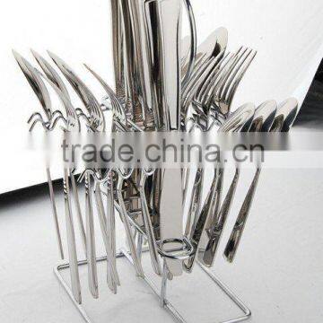 16pcs Metal cutlery sets with wire stand JUNZHAN Brand