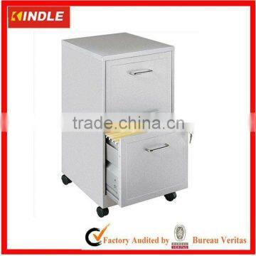 2 Drawer Silver Mobile File Cabinet Home Office Furniture Letter Size Filing