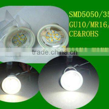 2012 new design 530LM 5W 10pcs SMD3528 Epistar chips GU10/MR16/E27/E14/B22 85~265V led spot housing light ceramic spot light