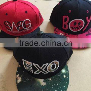 Top Sale Printed Kids Caps, Custom Flat Bill Snapback Hats for Kids