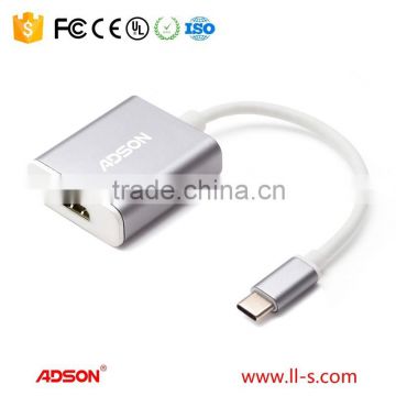 2016 New arrival ultra compact Silver TYPE C USB 3.0 to HDMI1.4b adapter