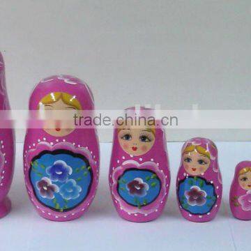 Beautiful wooden russian matryoshka nesting Dolls for 5 pc