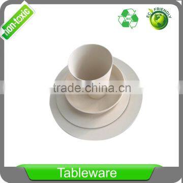 Biodegradable Eco Friendly Bamboo Fiber Dinnerware Large 9 Inch Round Dinner Plate Set in Gift Box photo-3