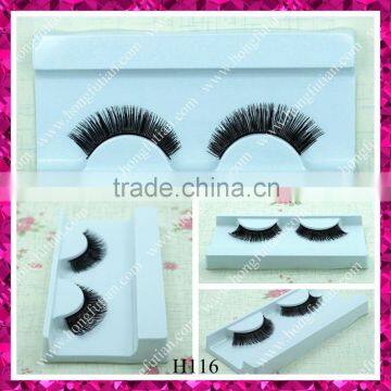 Human hair strip false eyelashes with soft material