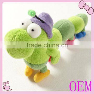 2015 New funny mini caterpillar soft toy green caterpillar toys