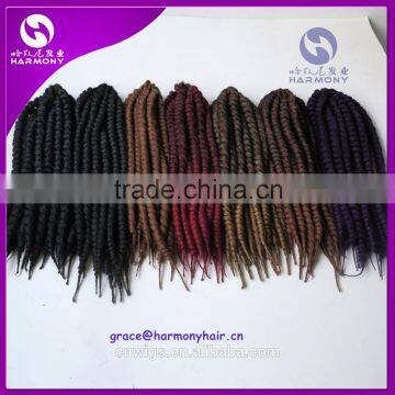 NEW HOT 12inch-24inch 85g-120g synthetic crochect mambo twist hair ombre color pure solid color are available in stock                        
                                                Quality Choice