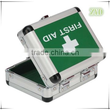 Green Aluminium First Aid Kit Portable Metal Medical Case