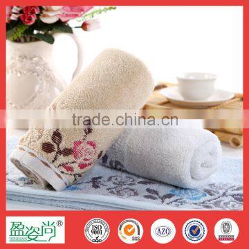 Home designs rose pattern hotel bath towel high quality microfiber face towel