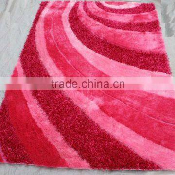 decorative multi-structure pink polyester shaggy carpets