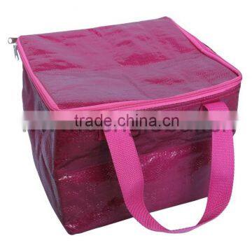 600D stripe cooler bag with tote hand