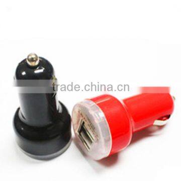 High quality plastic shell 5v 2a car charger,mini usb car charger,dual usb port