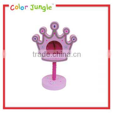 PINK Princess crown Decorative clock cute cloc kKids room wooden clock