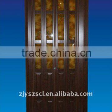 pvc folding door with flower window