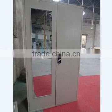 Bedroom furniture mirror door wardrobe,iron almirah,steel locker cabinet