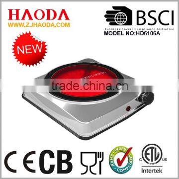 Single Ceramic cooker hobs and Infrared hotplate