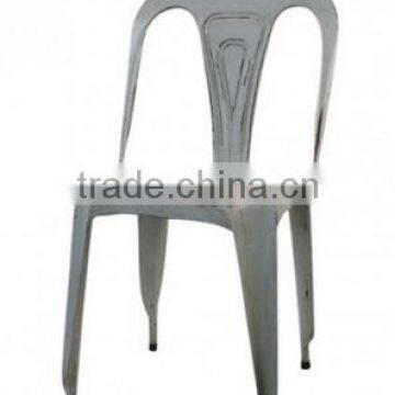 VICTORIA GREY METAL DINING CHAIRS , VINTAGE OLD METAL DINING CHAIR