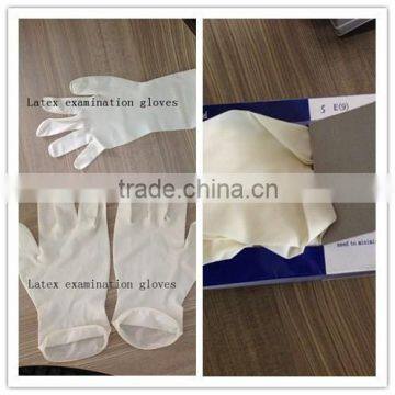 Disposaable latex exam gloves